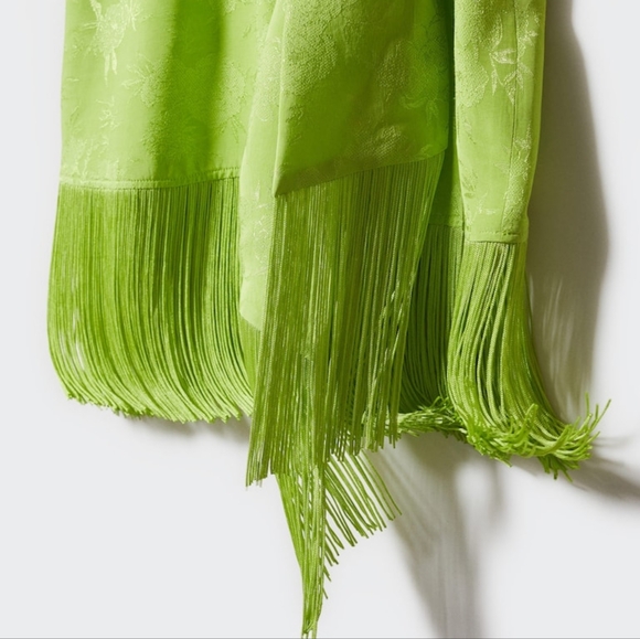 MANGO Jacquard Fringed dress - Picture 2 of 5